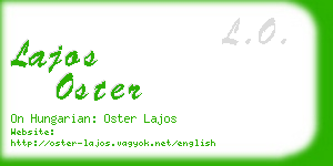 lajos oster business card